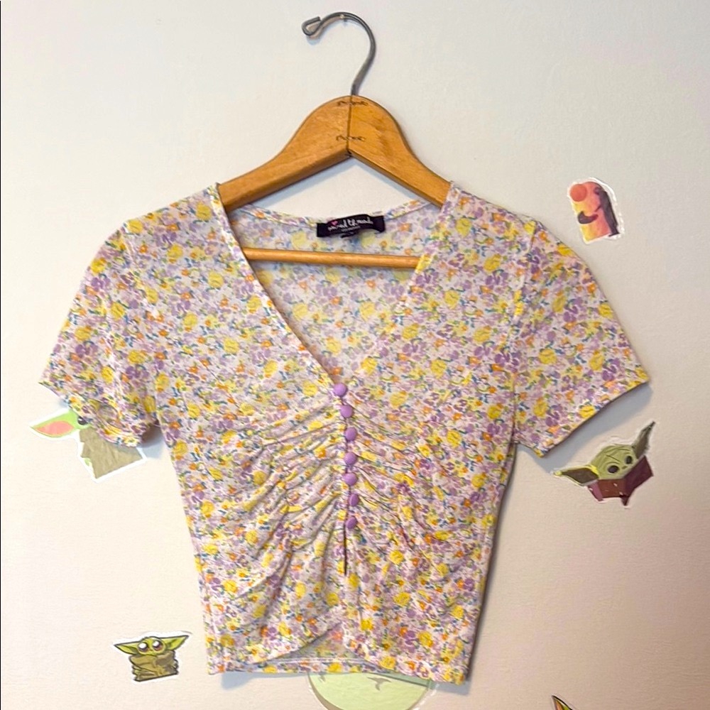 Floral V-Neck Top - Multicolor